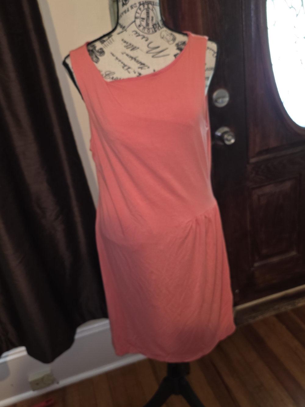 Kenar's Coral Lined sleeveless scoop-neck drop-waist knit dress XL